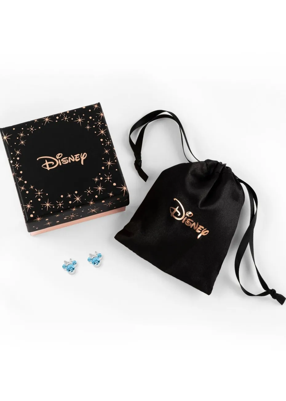 Disney Minnie Silver Plated March Birthstone Stud Earrings