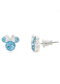 Disney Minnie Silver Plated March Birthstone Stud Earrings