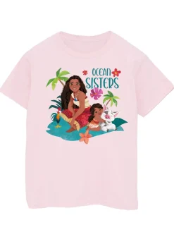 Disney Moana & Simea Ocean Sisters Girls Pink T-Shirt (3-13 Years)