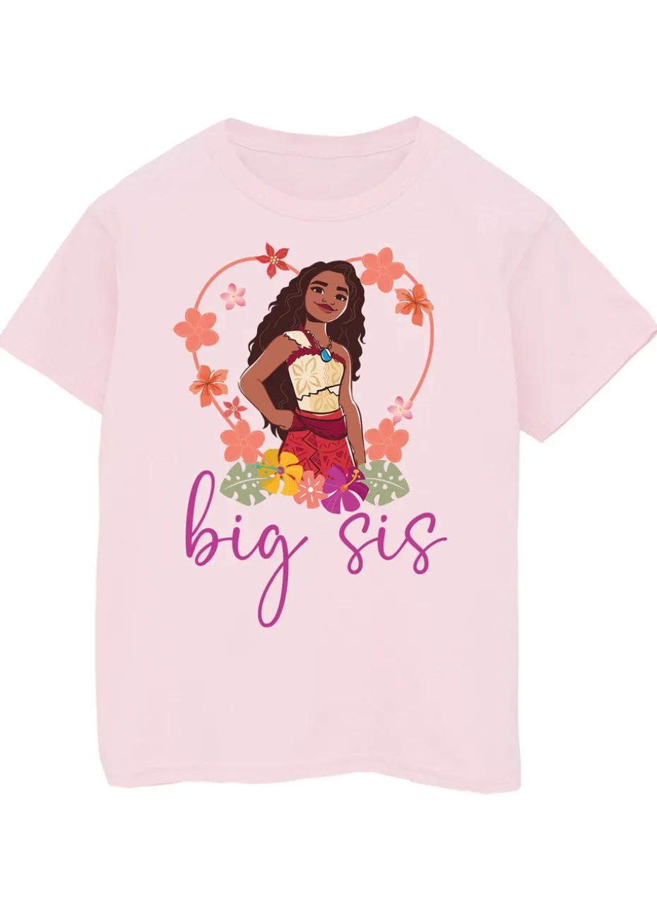 Disney Moana Big Sister Girls Pink Graphic T-Shirt (3-13 Years)