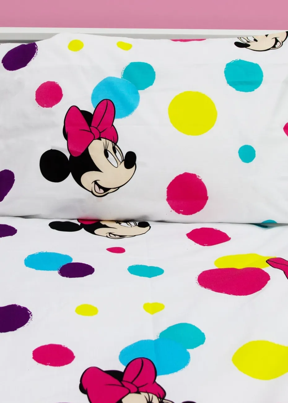 Disney Multi Colour Minnie Mouse Bubbles Polycotton Duvet Set