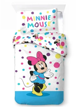 Disney Multi Colour Minnie Mouse Bubbles Polycotton Duvet Set