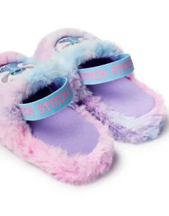 Disney Multicoloured Fluffy Ombre Stitch Character Slider Slippers (12 Younger - 5 Older)