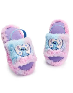 Disney Multicoloured Fluffy Ombre Stitch Character Slider Slippers (12 Younger - 5 Older)