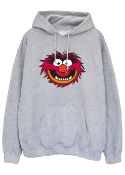 Disney Muppets Animal Head Heather Grey Printed Hoodie