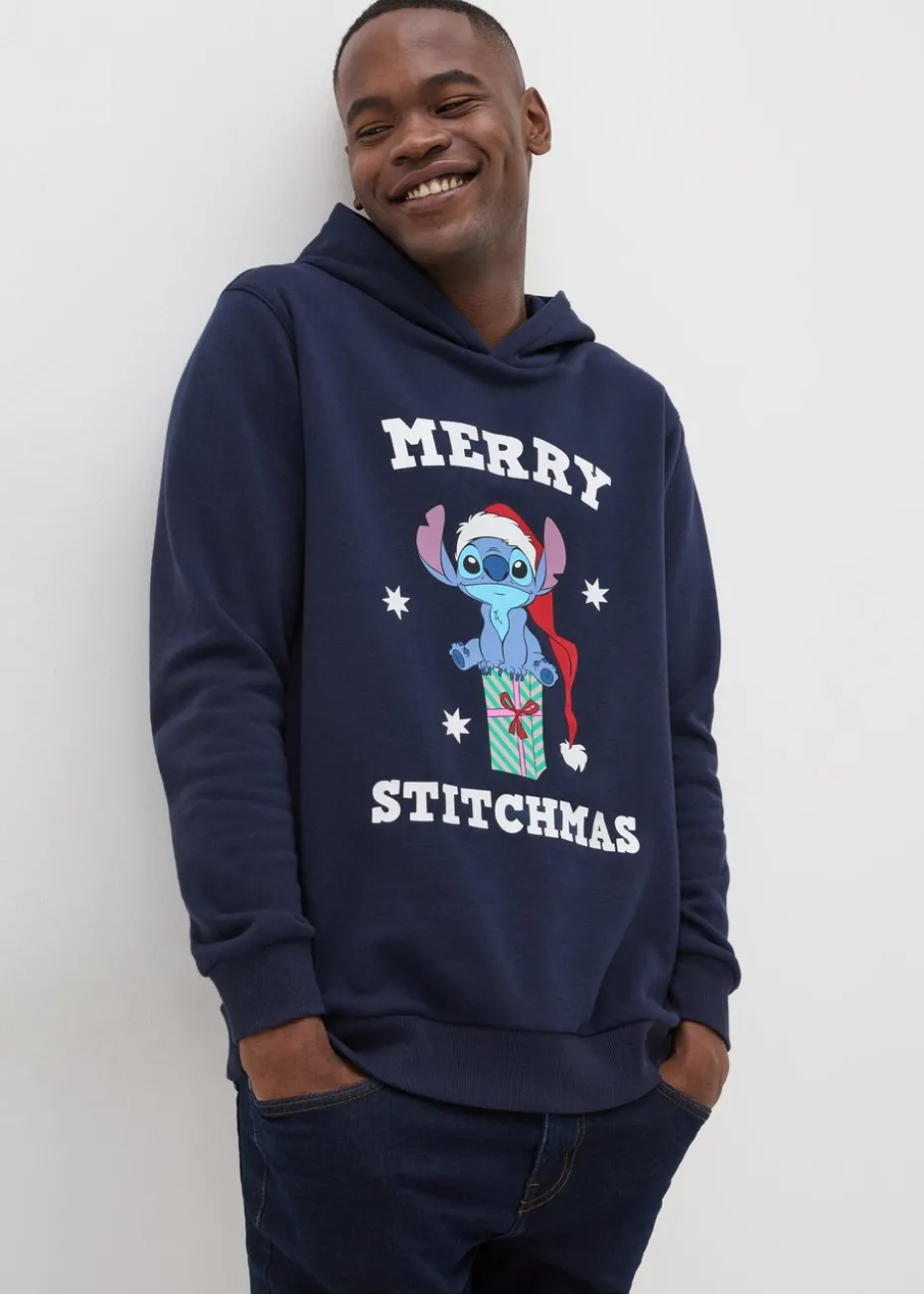 Disney Navy Christmas Stitch Hoodie