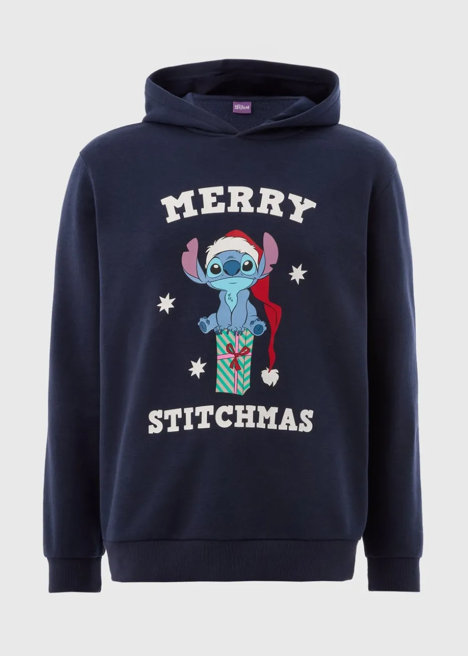 Disney Navy Christmas Stitch Hoodie
