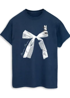 Disney Navy Minnie Mouse Bow Boyfriend Fit T-Shirt
