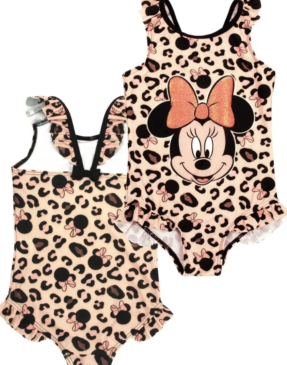Disney Pink Minnie Mouse Poncho Towel and Swimming Costume Set (18 Months-8 years)