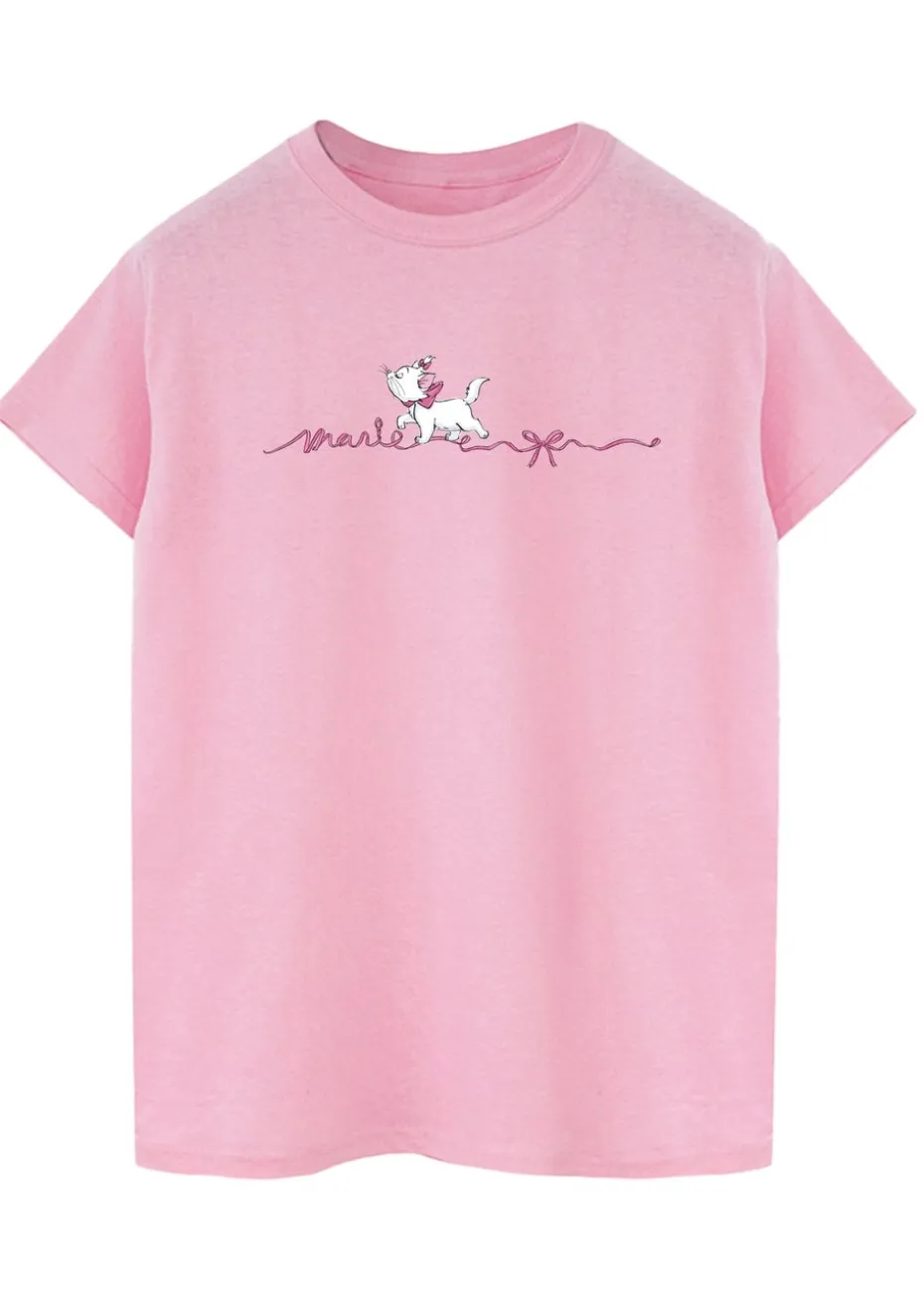 Disney Pink The Aristocats Marie Ribbon Boyfriend Fit T-Shirt