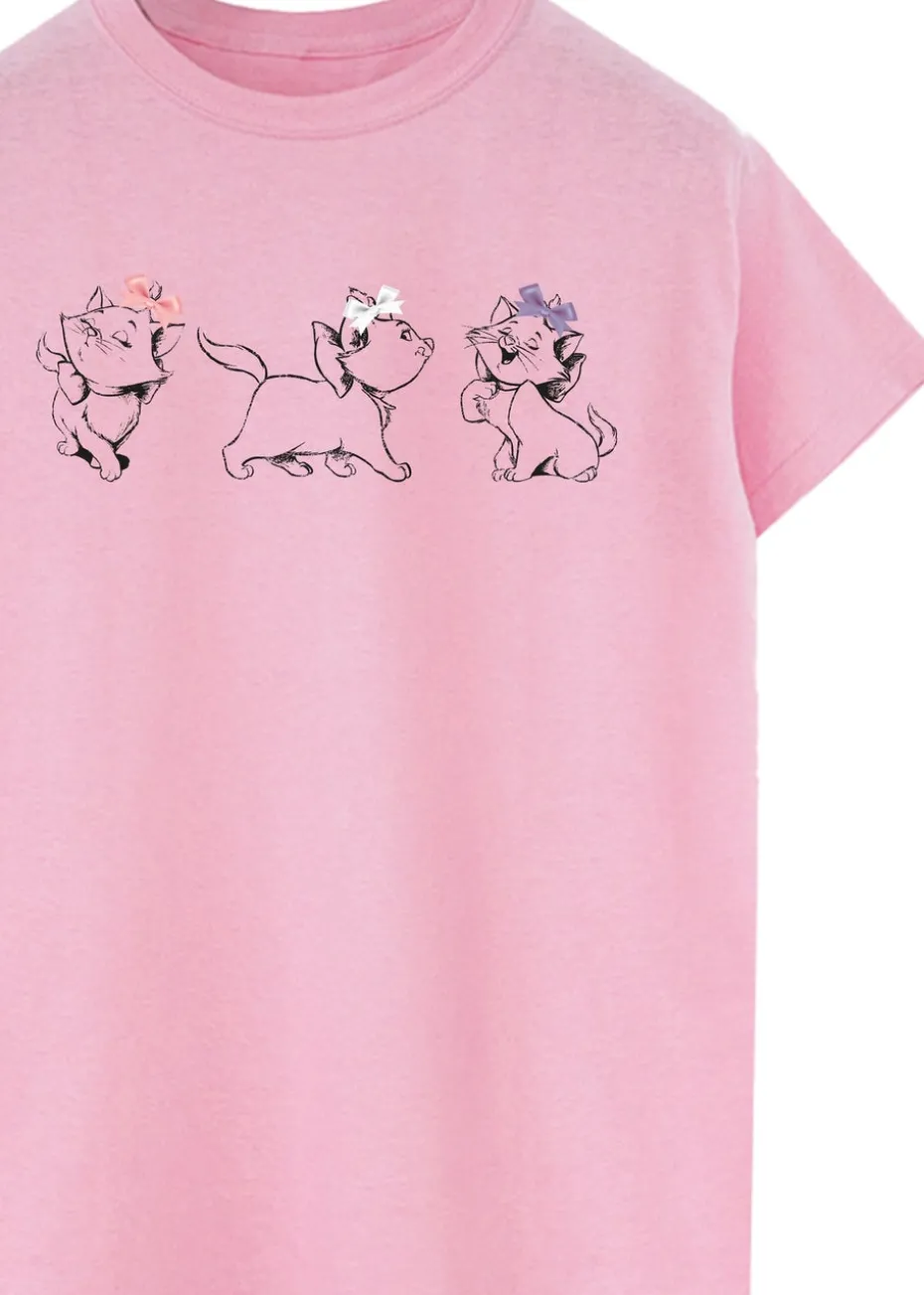 Disney Pink The Aristocats Marie Bows Boyfriend Fit T-Shirt