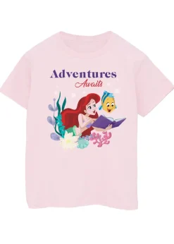 Disney Pink The Little Mermaid Adventures Awaits Kids T-Shirt (3-13 Years)