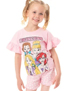 Disney Princesses Kids Pink Shortie Pyjamas (2-8 Years)