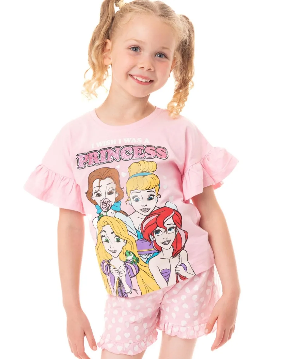 Disney Princesses Kids Pink Shortie Pyjamas (2-8 Years)