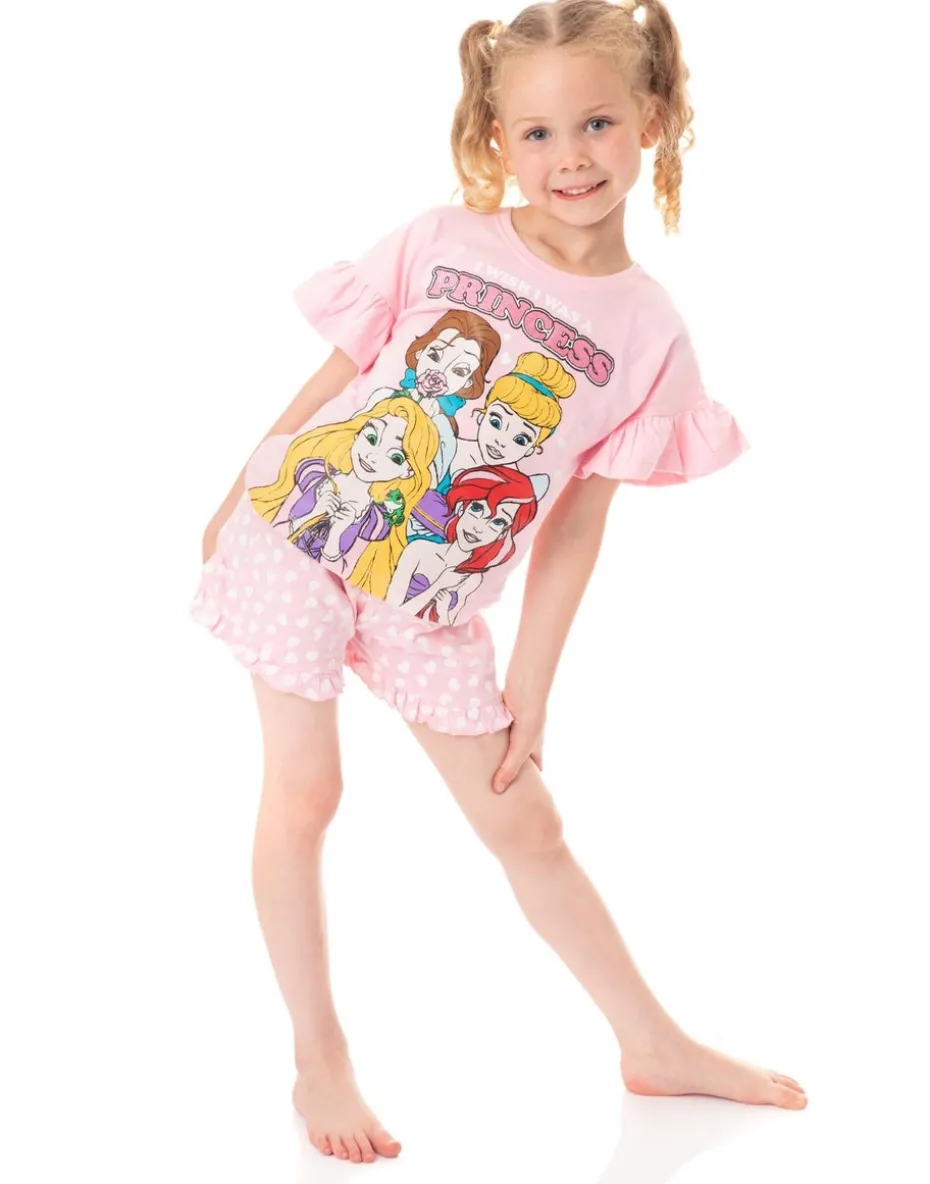 Disney Princesses Kids Pink Shortie Pyjamas (2-8 Years)