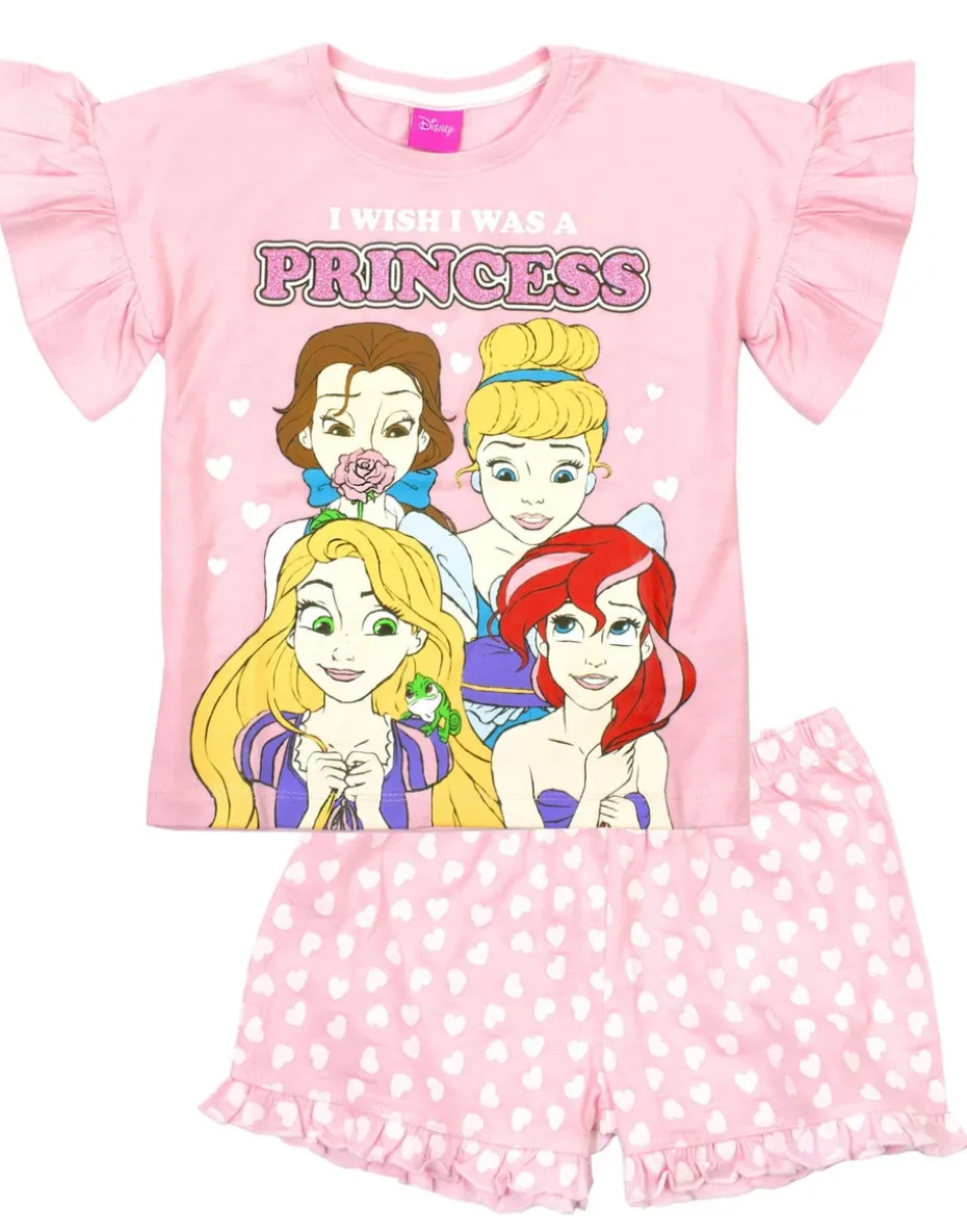 Disney Princesses Kids Pink Shortie Pyjamas (2-8 Years)