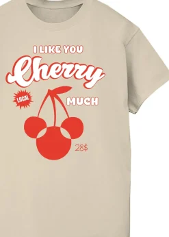 Disney Sand Minnie Mouse Cherry Much Boyfriend Fit T-Shirt