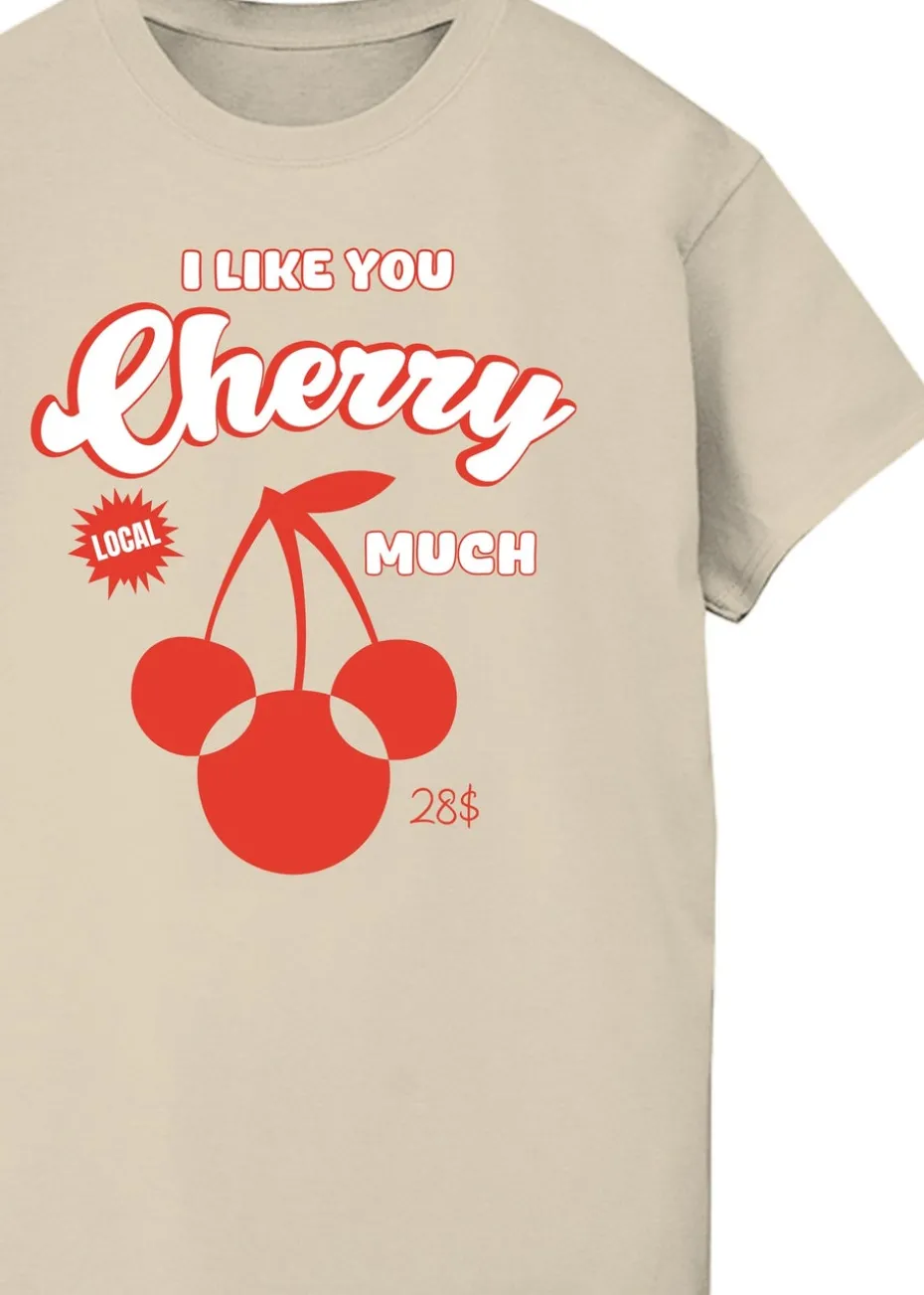 Disney Sand Minnie Mouse Cherry Much Boyfriend Fit T-Shirt