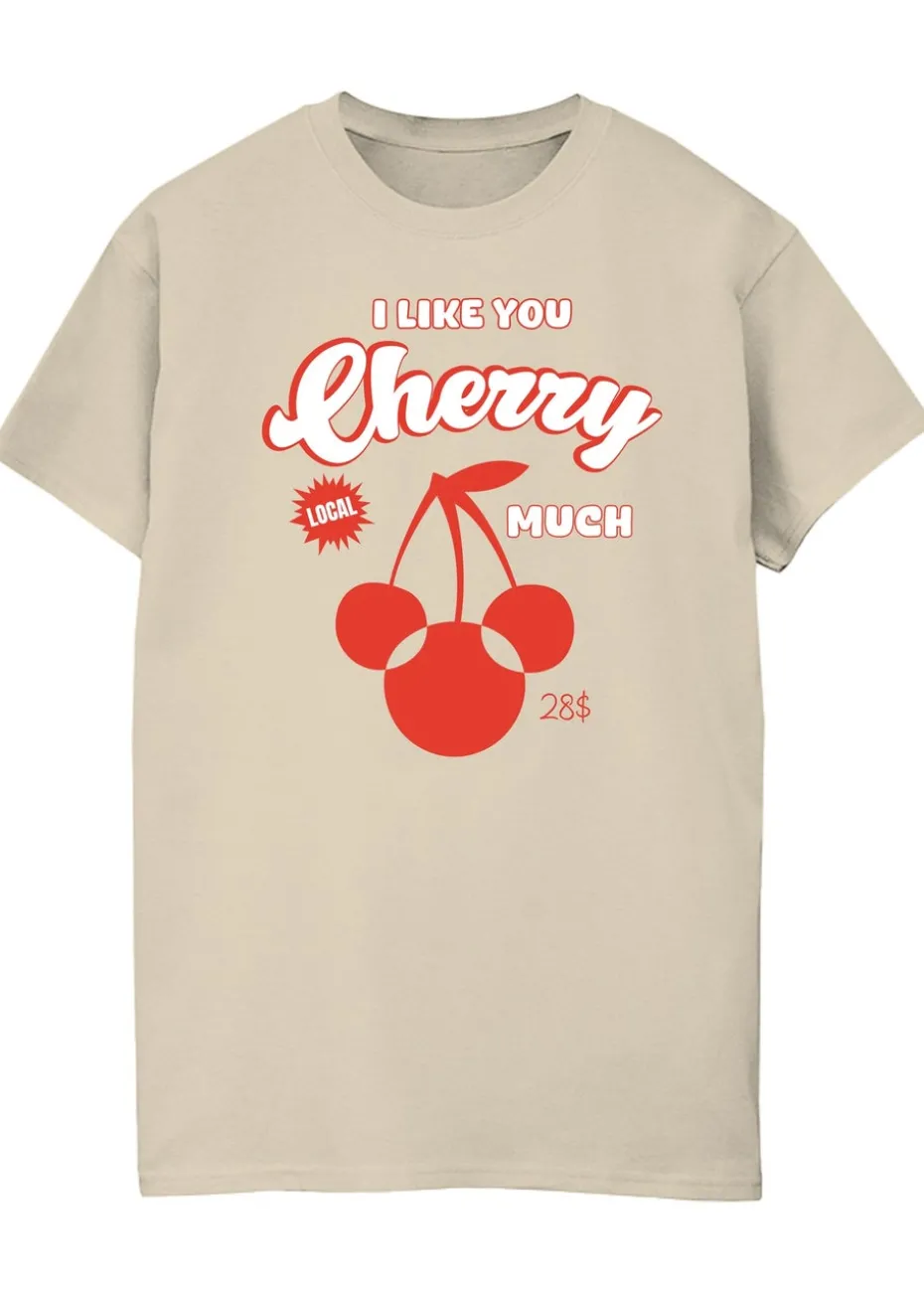 Disney Sand Minnie Mouse Cherry Much Boyfriend Fit T-Shirt