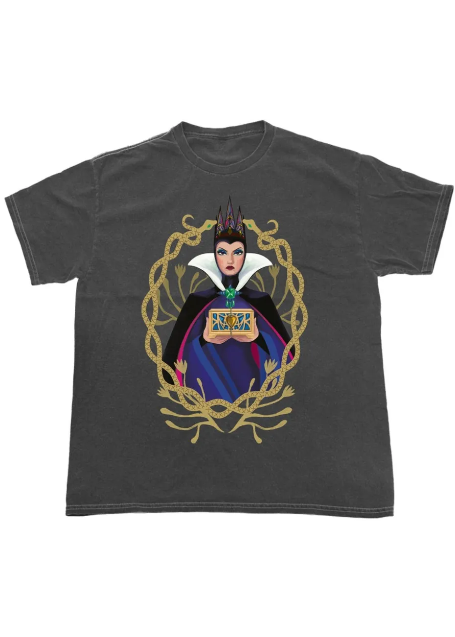 Disney Snow White Evil Queen Charcoal Washed Boyfriend Fit T-Shirt