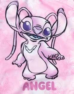 Disney Stitch Angel Kids Pink 1 Piece Swimsuit (5-14 Years)