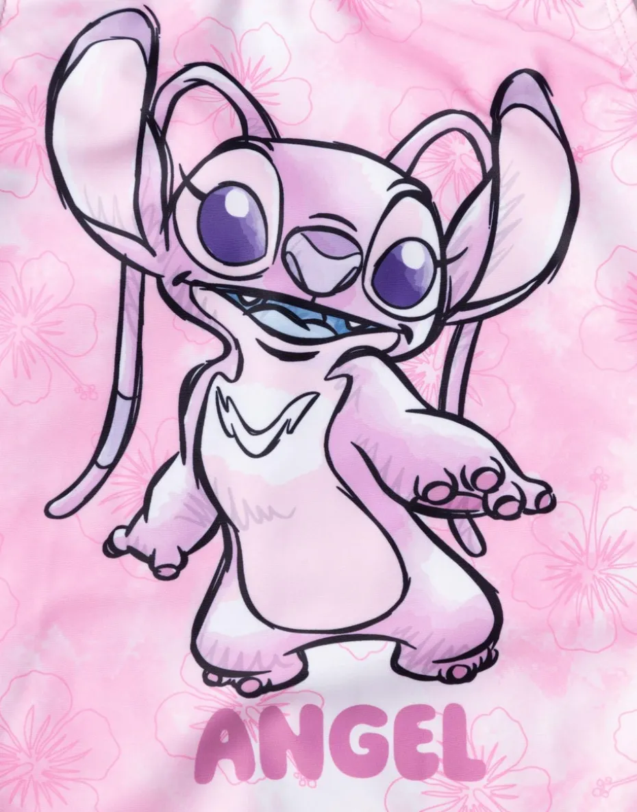 Disney Stitch Angel Kids Pink 1 Piece Swimsuit (5-14 Years)