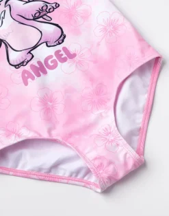 Disney Stitch Angel Kids Pink 1 Piece Swimsuit (5-14 Years)