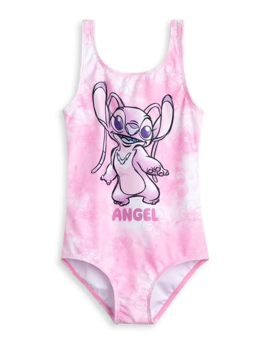 Disney Stitch Angel Kids Pink 1 Piece Swimsuit (5-14 Years)