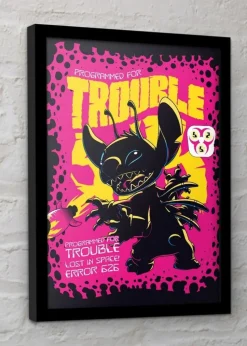 Disney Stitch Black Comic 2 Stitch Framed Poster (45cm x 35cm)
