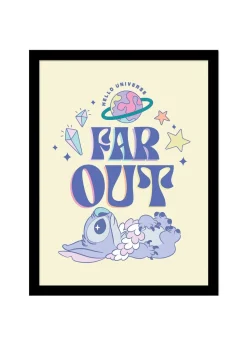 Disney Stitch Blue Far Out Framed Poster (45cm x 35cm)