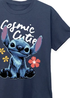 Disney Stitch Cosmic Cutie Kids Navy T Shirt (3-13 Years)