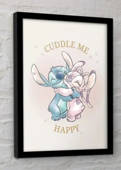 Disney Stitch Cuddle Me Framed Poster (45cm x 35cm)