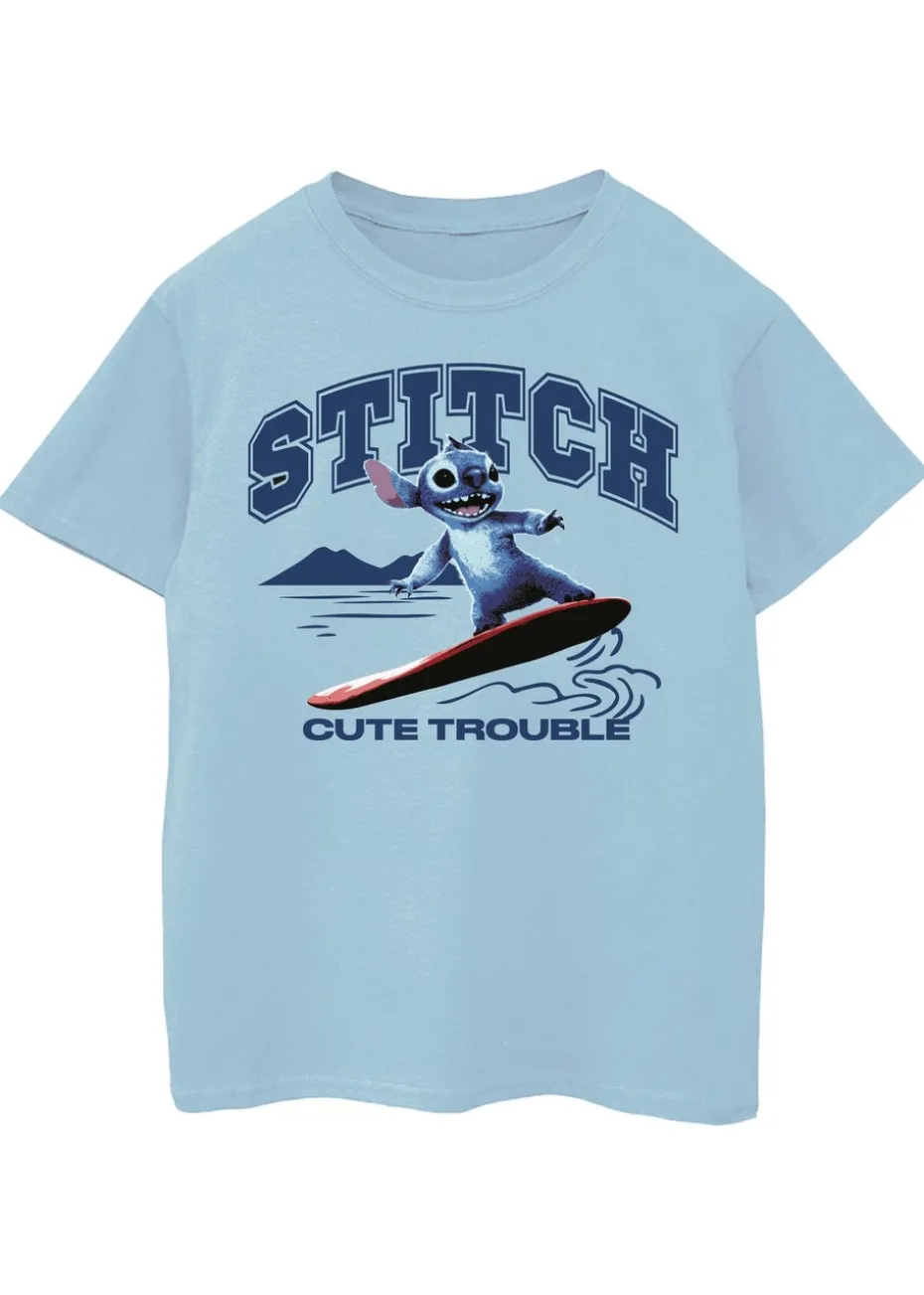 Disney Stitch Cute Trouble Kids Blue T Shirt (3-13 Years)