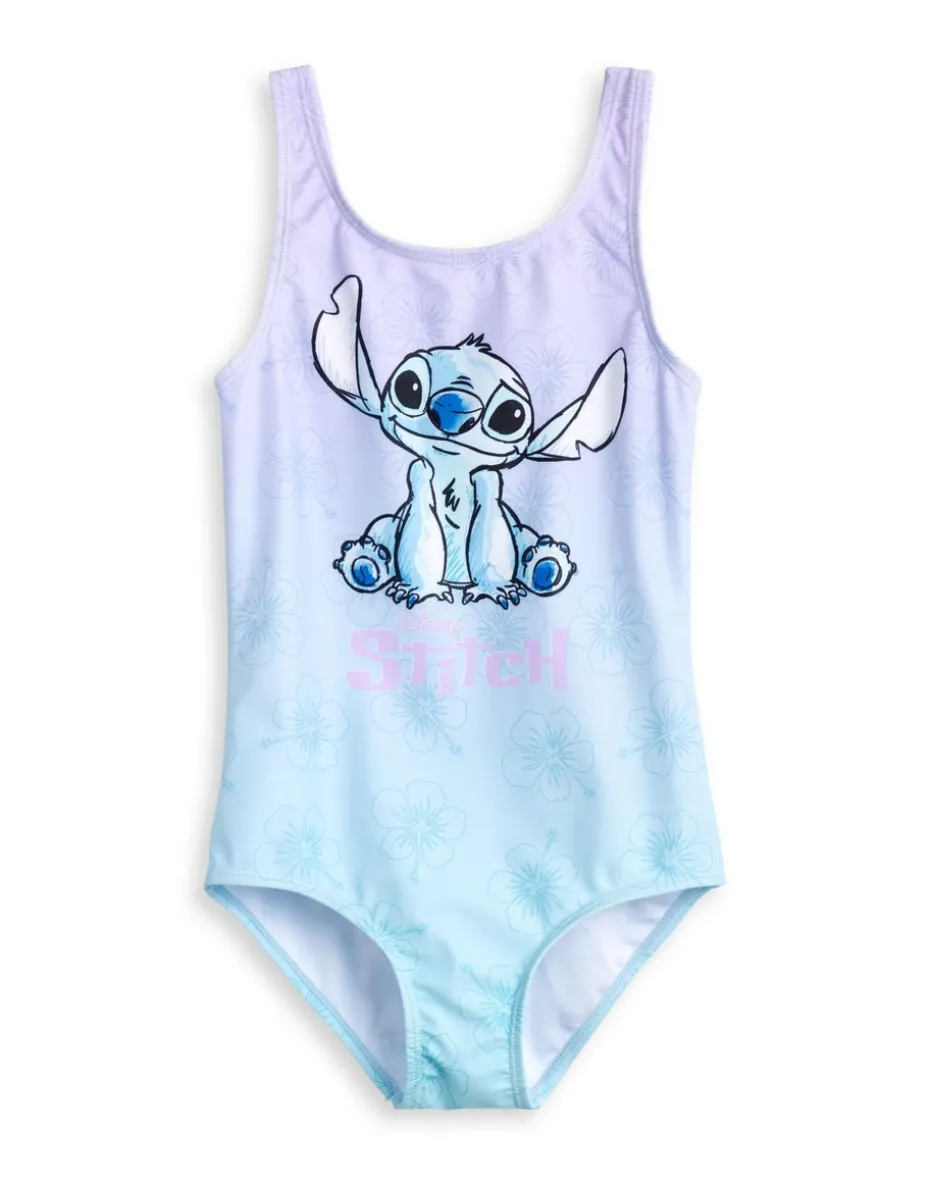 Disney Stitch Kids Multi Coloured Blue 1 Piece Swimsuit (5-14 Years)