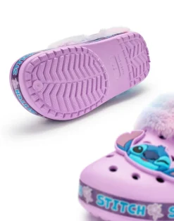 Disney Stitch Kids Purple Fur Lined Clogs (Younger 10-Older 4)