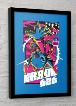 Disney Stitch Light Blue Comic 3 Stitch Framed Poster (45cm x 35cm)