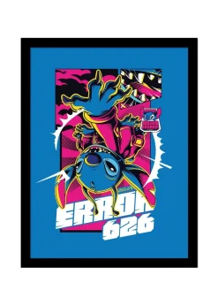 Disney Stitch Light Blue Comic 3 Stitch Framed Poster (45cm x 35cm)