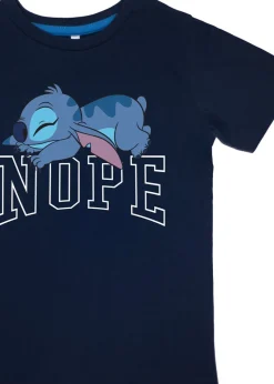 Disney Stitch Nope Boys Navy Stripes Pyjamas (3-8 Years)