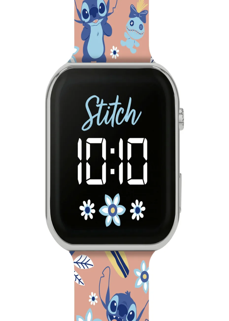 Disney Stitch Pink Stitch Printed Strap LED Watch