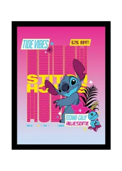 Disney Stitch Pink Techno 2 Framed Poster (45cm x 35cm)