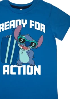 Disney Stitch Ready For Action Kids Blue Camo Pyjamas (3-8 Years)