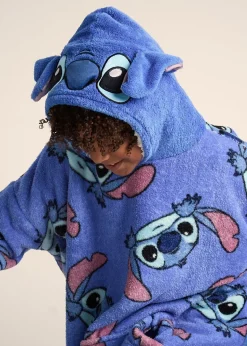 Disney Stitch Unisex Blue Hooded Blanket