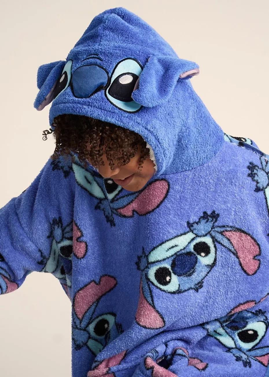 Disney Stitch Unisex Blue Hooded Blanket