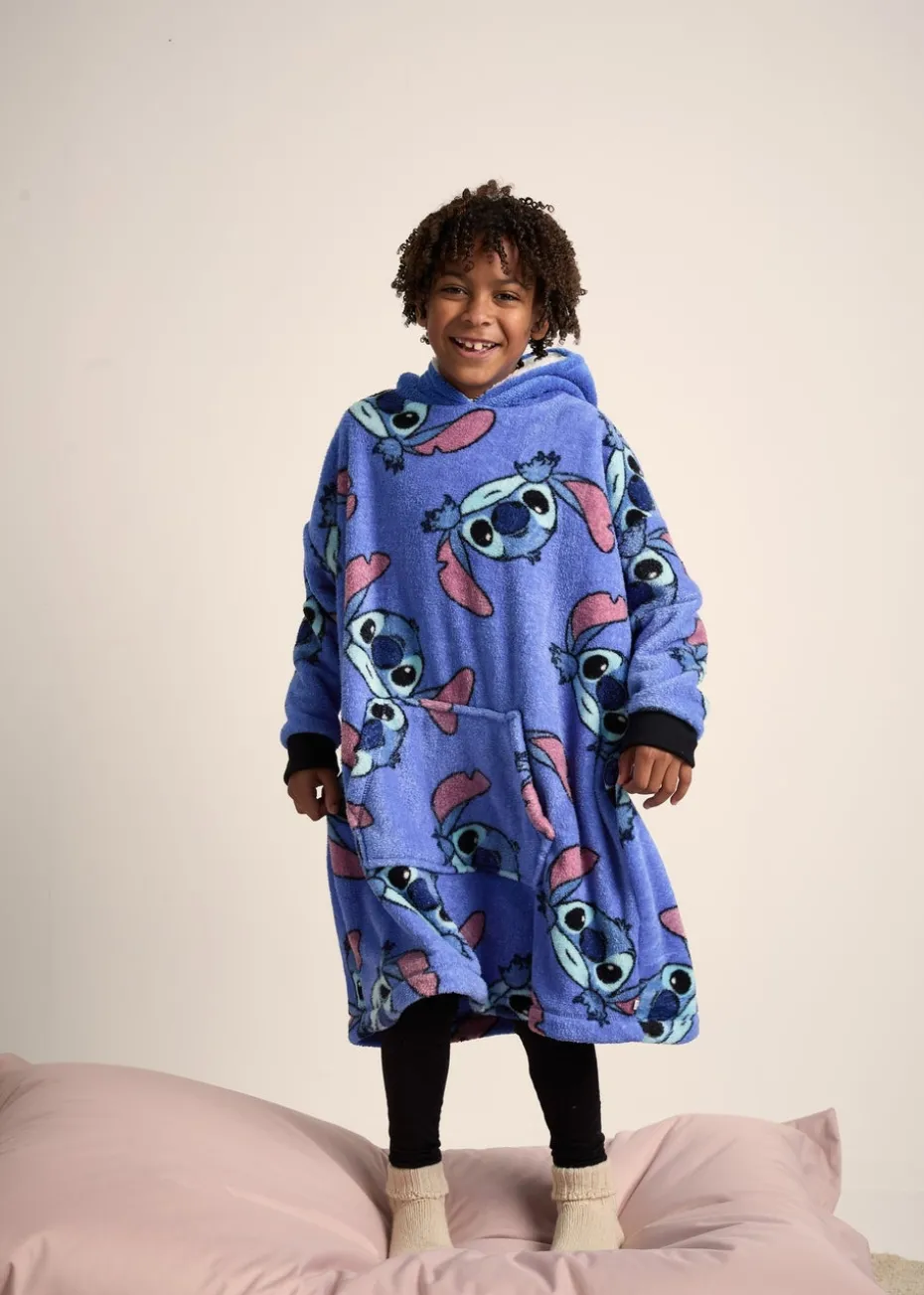 Disney Stitch Unisex Blue Hooded Blanket