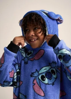 Disney Stitch Unisex Blue Hooded Blanket