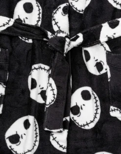 Disney The Nightmare Before Christmas Mens Black Jack Skellington Bathrobe