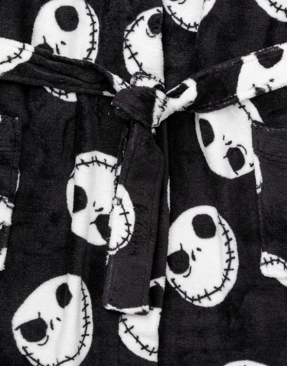 Disney The Nightmare Before Christmas Mens Black Jack Skellington Bathrobe