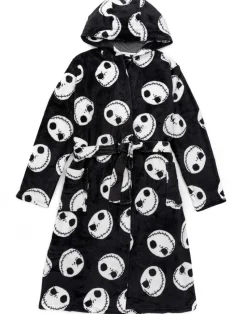 Disney The Nightmare Before Christmas Mens Black Jack Skellington Bathrobe