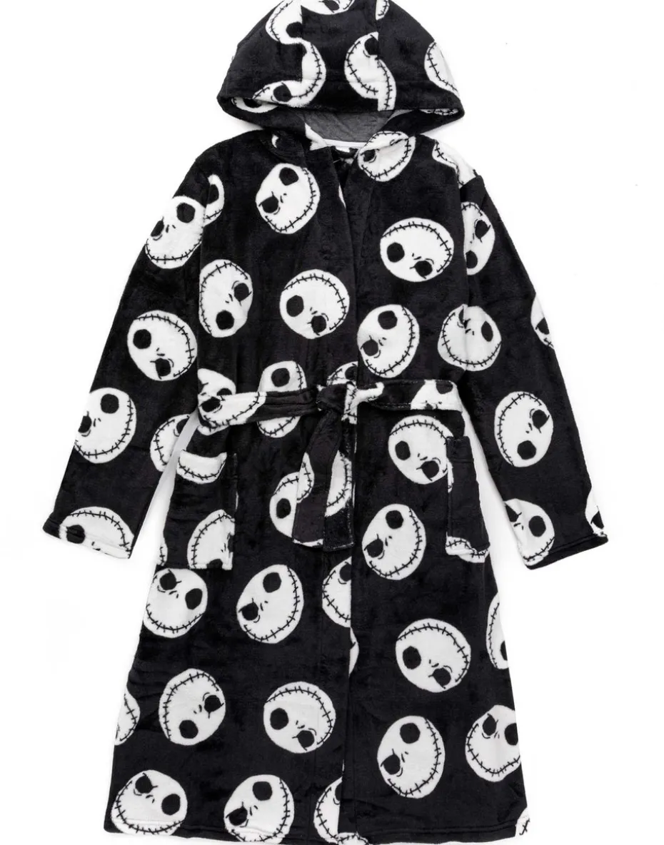 Disney The Nightmare Before Christmas Mens Black Jack Skellington Bathrobe