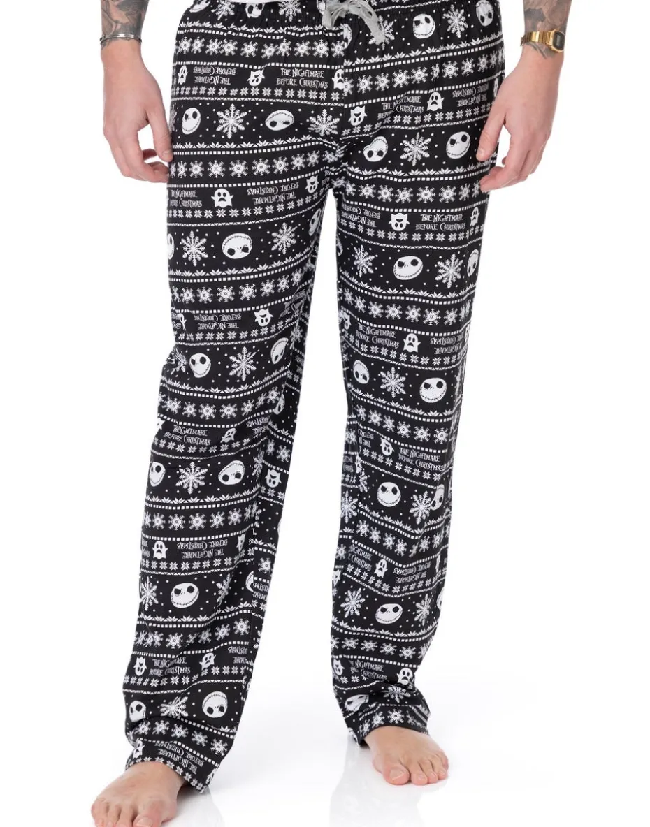 Disney The Nightmare Before Christmas Mens Black Jack Skellington Lounge Pants